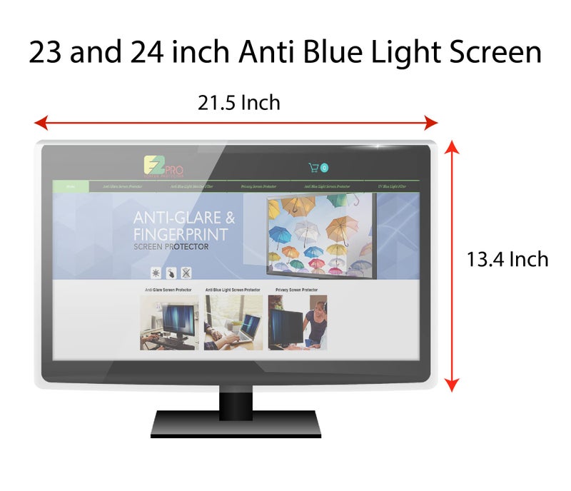 EZ-Pro Screen Protector Anti Blue Light Screen Filter for 23 and 24 Inches Widescreen Computer Monitor, Blocks Excessive Harmful Blue Light, Reduce Eye Fatigue and Eye Strain - Image 2